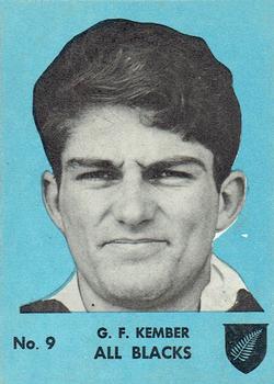 1968 Playtime Rugby Gum Famous Rugby Players - Blue #9 Gerald Kember Front